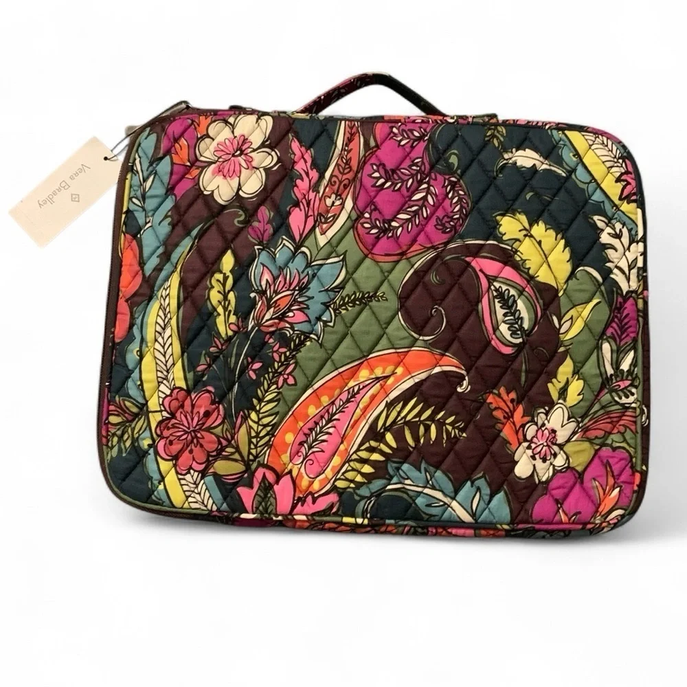 NWT VERA BRADLEY RETIRED Autumn Leaves Handle Laptop Sleeve Zipper Organizer